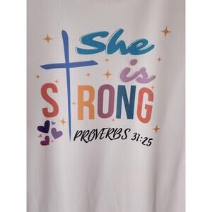 Christian faith-based tank top, She is strong, Proverbs tank Ladies XXXL (22)